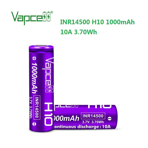 Vapcell H10 INR14500 1000mah 10A high drian 14500 Battery For FWAA